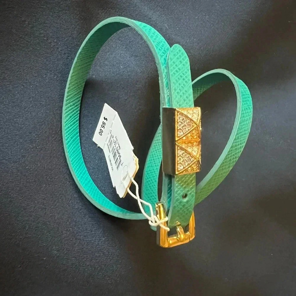 MICHAEL KORS MK NWT Saffiano Leather Double Wrap Pyramid Stud Bracelet - Picture 3 of 7